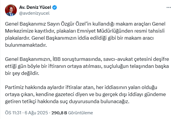 CHP Genel Başkanı Özgür Özel'in Makam Aracı İddiası: Suç Örgütü Elebaşı İle Bağlantı İddiası!