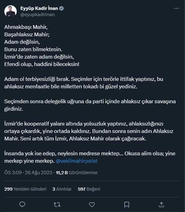 CHP'li Mahir Polat'ın Erdoğan'ı hedef alan sözlerine AK Parti cephesinden yanıt