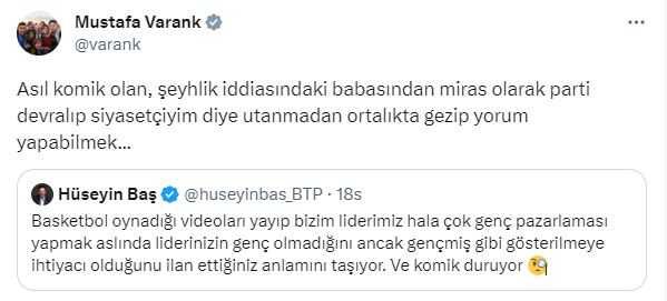 Erdoğan'ın basketbol oynadığı görüntüyü eleştiren Hüseyin Baş'a Mustafa Varank'tan ağır yanıt