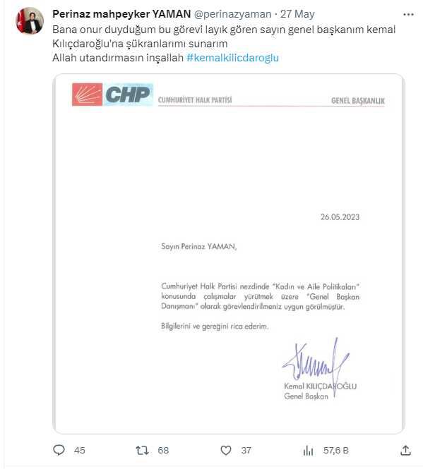 Kılıçdaroğlu'nun danışman olarak atadığı Perinaz Mahpeyker Yaman'ın CHP liderine hakaretler ettiği paylaşımı ortaya çıktı