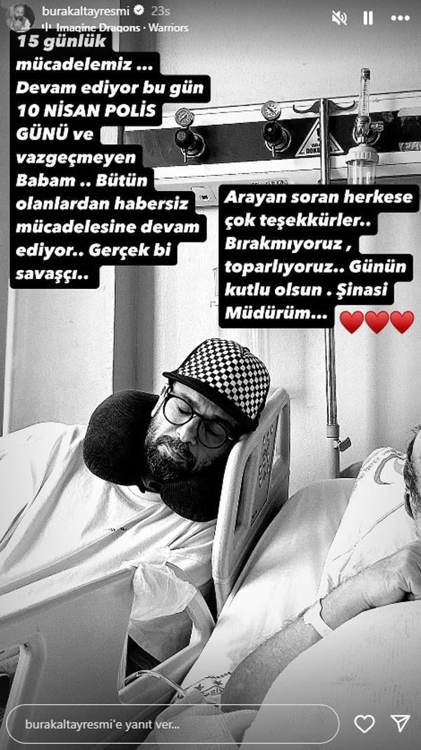 Uzun süredir sessizliğine bürünen Burak Altay'dan hastane odasından paylaşım