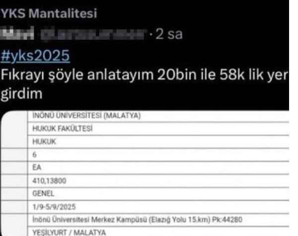 YKS yerleştirme sonuçlarında hata var mı?