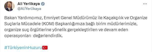 Yerlikaya'nın bilgisayar ekranında dikkat çeken detay! Yeni operasyonların hedefi belli