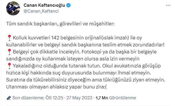 Kaftancıoğlu'nun tartışma yaratan paylaşımı ile ilgili Emniyet ve Jandarma suç duyurusunda bulunacak