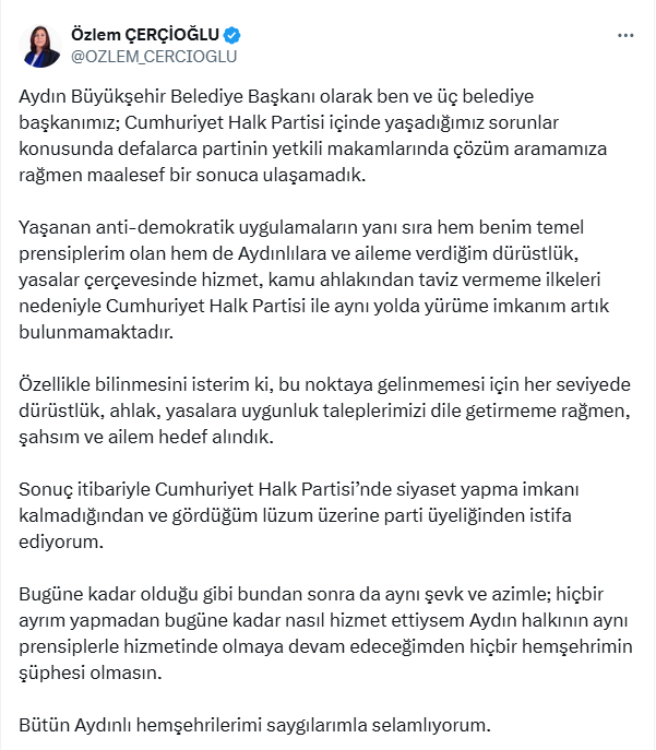 CHP'den istifa eden Belediye Başkanları kimler?
