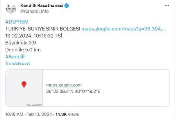 Deprem mi oldu? Şanlıurfa'da deprem mi oldu? Deprem hissedildi mi?