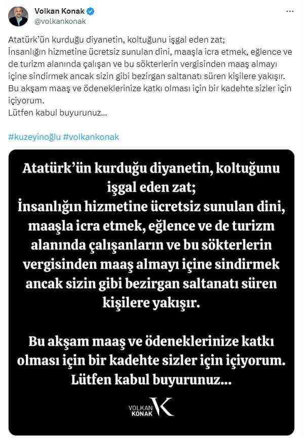 Diyanet İşleri Başkanlığı, Volkan Konak hakkında suç duyurusunda bulundu