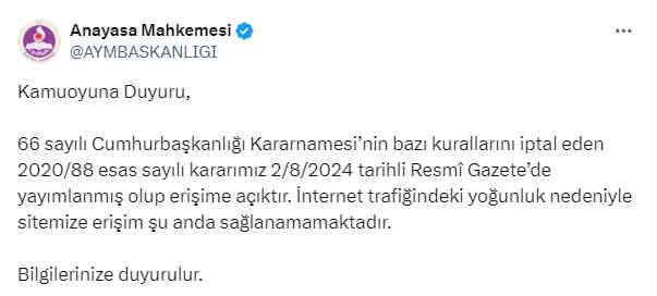 AYM: Cumhurbaşkanlığı Kararnamesi'nin bazı kuralları iptal edildi