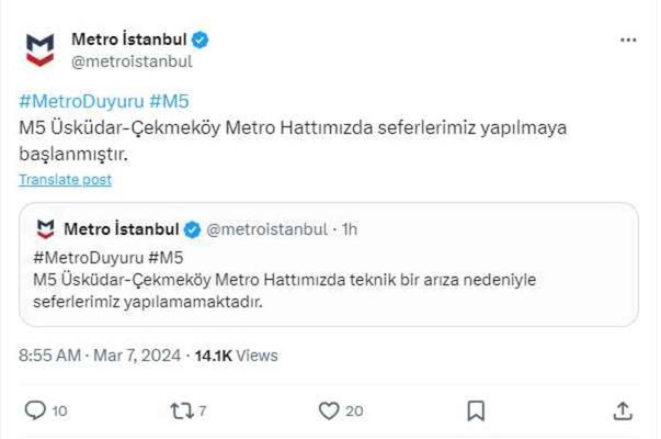 Üsküdar-Çekmeköy metro hattı seferleri iptal mi oldu?