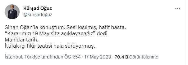 2. turda kimi destekleyecek? Sinan Oğan, kararını açıklamak için manidar bir tarih seçti