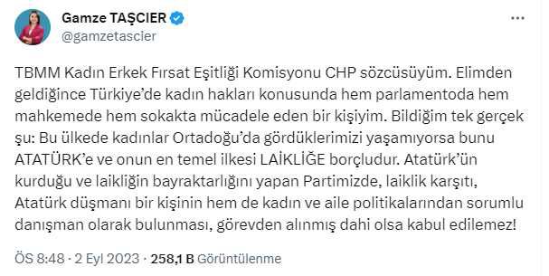 CHP'deki danışman atamasına Gamze Taşcıer'den sert tepki: Görevden alınmış dahi olsa kabul edilemez