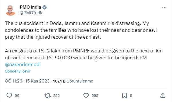 Hindistan'da katliam gibi otobüs kazası: 36 kişi hayatını kaybetti