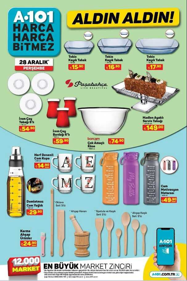 A101 aktüel ürünler kataloğu yayınlandı! 28-29 Aralık A101 bu hafta katalog ürünleri neler? A101'e gelecek ürünler ve A101 fiyat listesi!