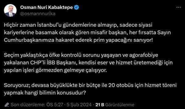 İmamoğlu'nun Cumhurbaşkanı Erdoğan'a yönelik Hatay çıkışına AK Parti cephesinden yanıt: Seçim yaklaştıkça agorafobiye yakalanıyor