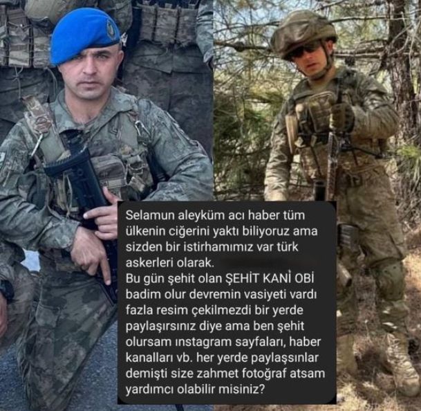 Şehit Kani Obi vasiyeti ne?