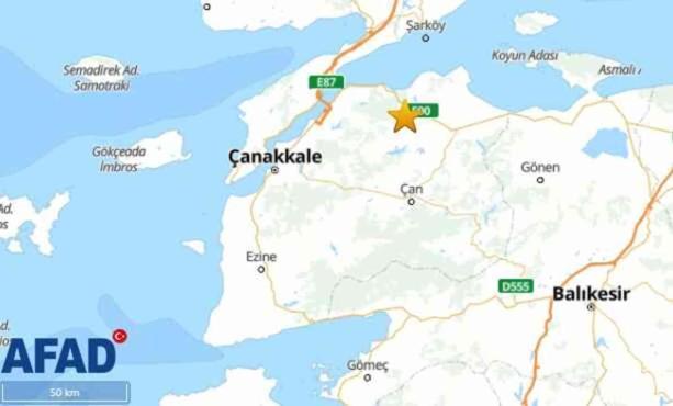 Çanakkale sallanmaya devam ediyor: Biga ilçesinde 3,8 büyüklüğünde deprem meydana geldi