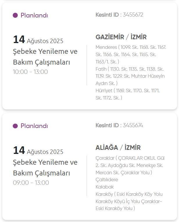 İzmir GEDİZ elektrik kesintisi! 14 Ağustos İzmir'de elektrik kesintisi ne zaman bitecek, elektrikler ne zaman gelecek?