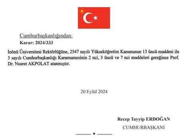 İnönü Üniversitesi yeni rektörü kim oldu? İnönü Üniversitesi Rektörü Prof. Dr. Nusret Akpolat kimdir, kaç yaşında, nereli, branşı ne?
