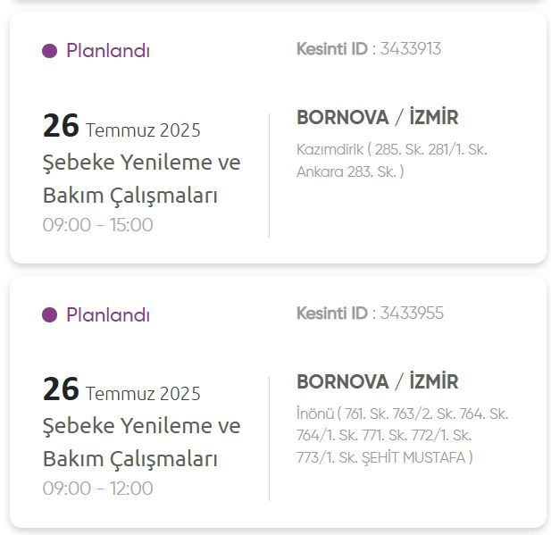 İzmir GEDİZ elektrik kesintisi! 26 Temmuz İzmir'de elektrik kesintisi ne zaman bitecek, elektrikler ne zaman gelecek?