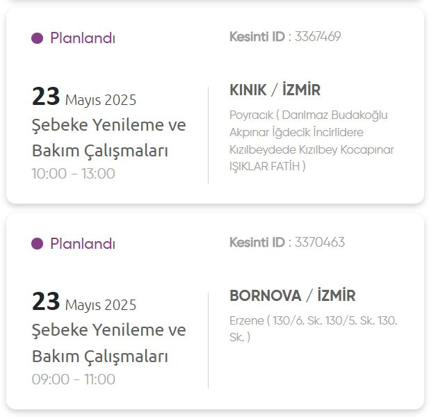 İzmir GEDİZ elektrik kesintisi! 23 Mayıs İzmir'de elektrik kesintisi ne zaman bitecek, elektrikler ne zaman gelecek?