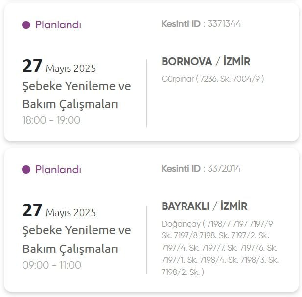 İzmir GEDİZ elektrik kesintisi! 27 Mayıs İzmir'de elektrik kesintisi ne zaman bitecek, elektrikler ne zaman gelecek?