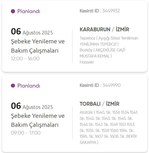 İzmir GEDİZ elektrik kesintisi! 6 Ağustos İzmir'de elektrik kesintisi ne zaman bitecek, elektrikler ne zaman gelecek?