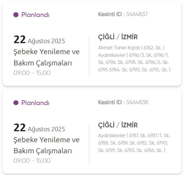 İzmir GEDİZ elektrik kesintisi! 22 Ağustos İzmir'de elektrik kesintisi ne zaman bitecek, elektrikler ne zaman gelecek?