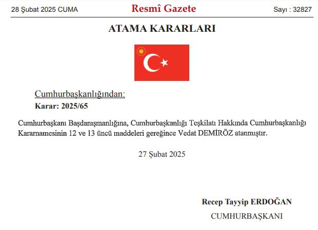 Vedat Demiröz kimdir? Cumhurbaşkanı Başdanışmanı Vedat Demiröz kimdir?