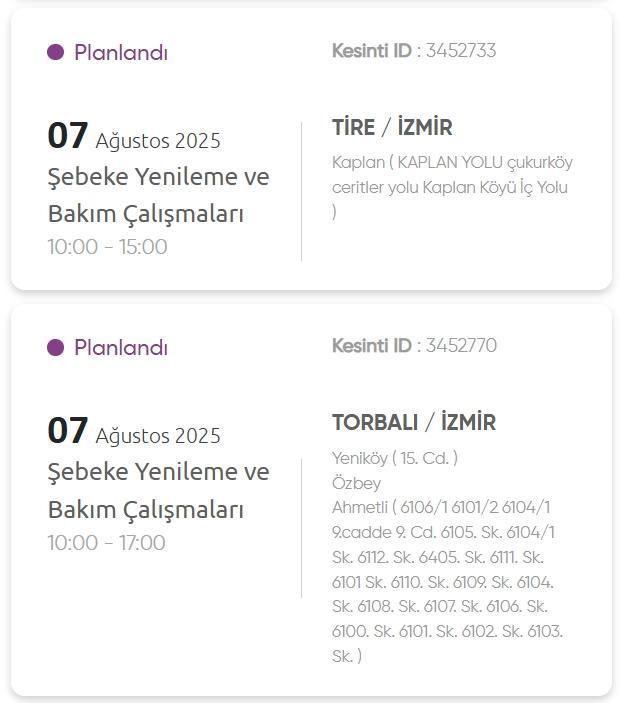 İzmir GEDİZ elektrik kesintisi! 7 Ağustos İzmir'de elektrik kesintisi ne zaman bitecek, elektrikler ne zaman gelecek?