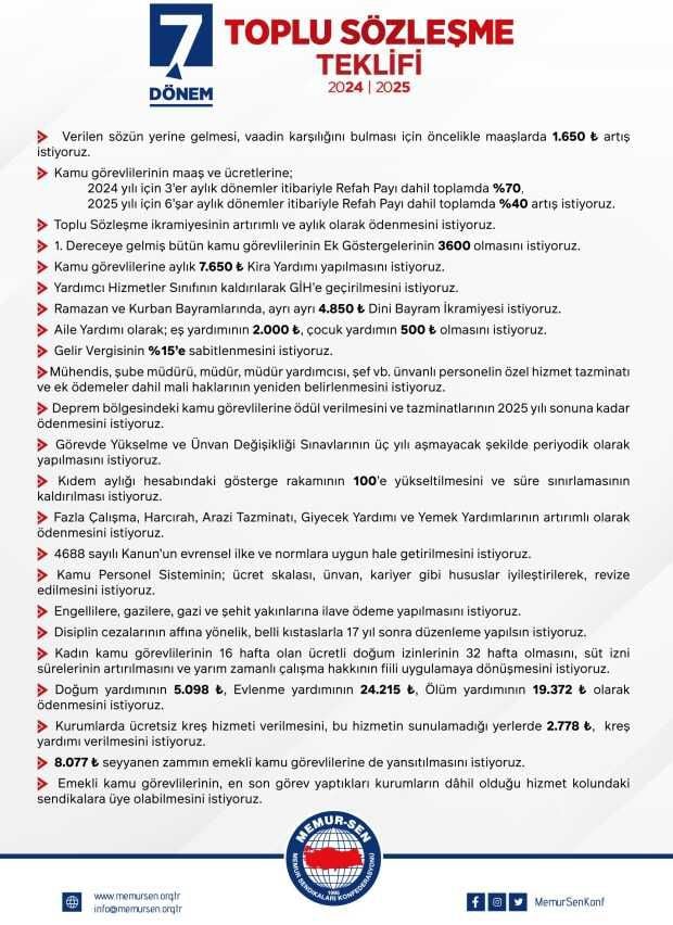 Toplu sözleşme zammı teklifi ne oldu? Memur ve memur emeklisi yeni zam teklifi ne olacak, ne zaman açıklanacak?
