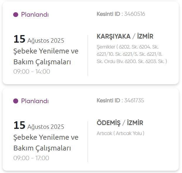 İzmir GEDİZ elektrik kesintisi! 15 Ağustos İzmir'de elektrik kesintisi ne zaman bitecek, elektrikler ne zaman gelecek?