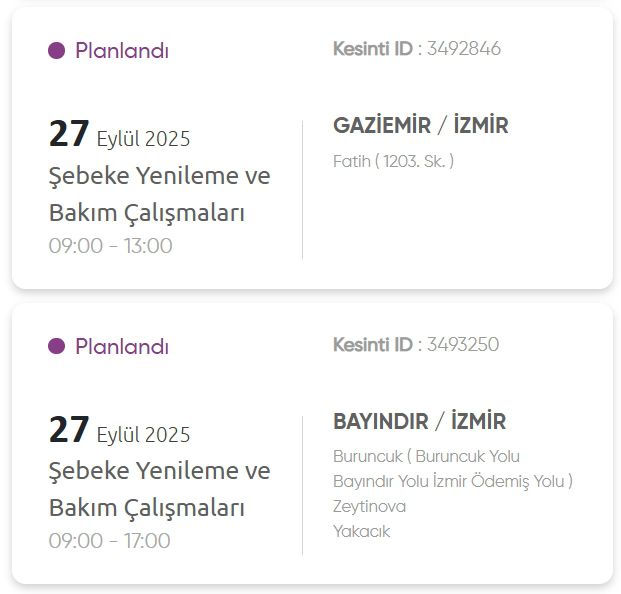 İzmir GEDİZ elektrik kesintisi! 27 Eylül İzmir'de elektrik kesintisi ne zaman bitecek, elektrikler ne zaman gelecek?