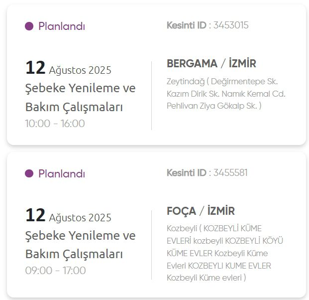 İzmir GEDİZ elektrik kesintisi! 12 Ağustos İzmir'de elektrik kesintisi ne zaman bitecek, elektrikler ne zaman gelecek?