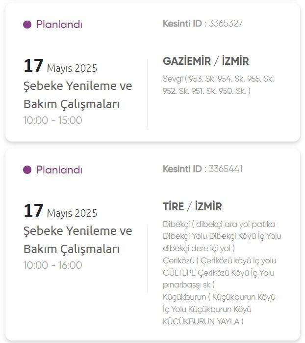 İzmir GEDİZ elektrik kesintisi! 17 Mayıs İzmir'de elektrik kesintisi ne zaman bitecek, elektrikler ne zaman gelecek?