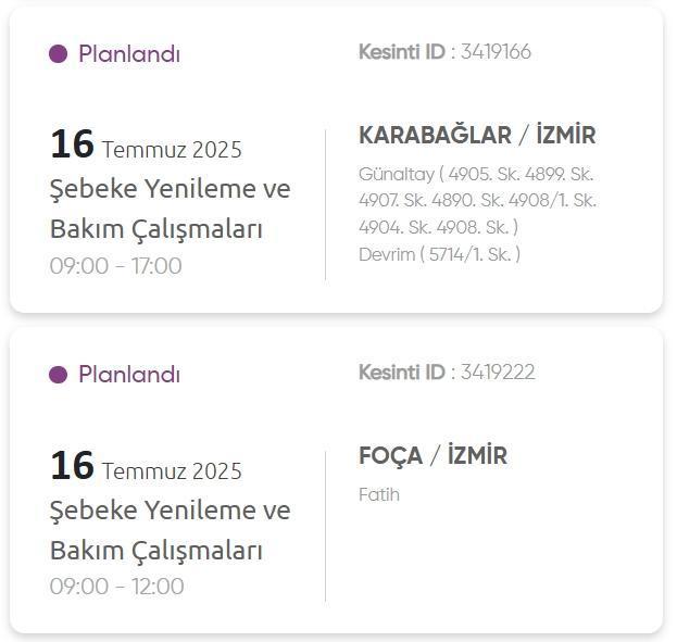 İzmir GEDİZ elektrik kesintisi! 16 Temmuz İzmir'de elektrik kesintisi ne zaman bitecek, elektrikler ne zaman gelecek?
