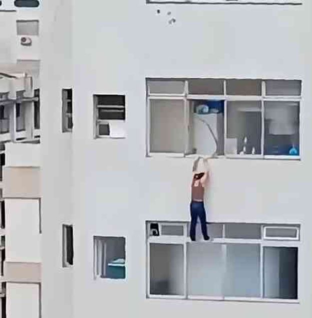 Brezilya'da 16. katta asılı kalan kadını komşular kurtardı
