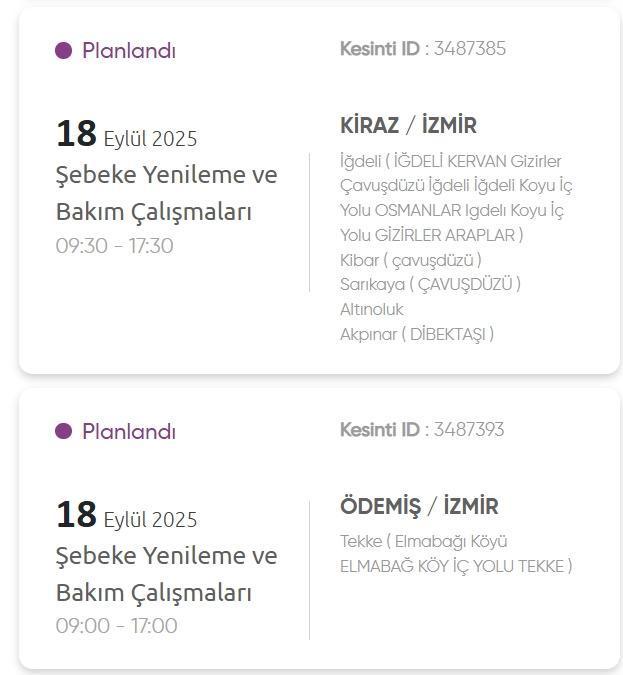 İzmir GEDİZ elektrik kesintisi! 18 Eylül İzmir'de elektrik kesintisi ne zaman bitecek, elektrikler ne zaman gelecek?