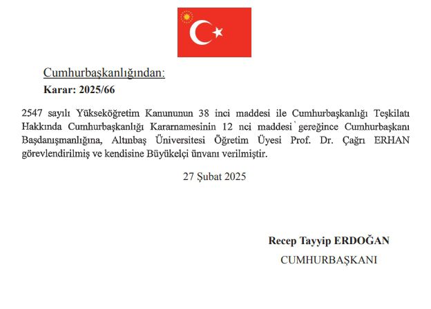 Çağrı Erhan kimdir? Cumhurbaşkanı Başdanışmanı Çağrı Erhan kimdir?