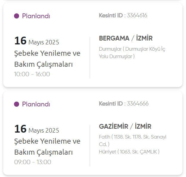 İzmir GEDİZ elektrik kesintisi! 16 Mayıs İzmir'de elektrik kesintisi ne zaman bitecek, elektrikler ne zaman gelecek?