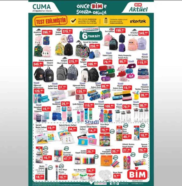BİM'e kırtasiye ürünleri geldi mi? 27 Ağustos BİM'e hangi ürünler geldi? BİM'de bu hafta neler var?