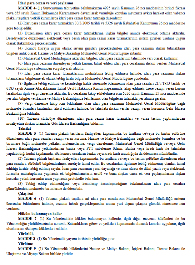 Cezayı ödemeyen araçlar yurtdışına çıkamayacak