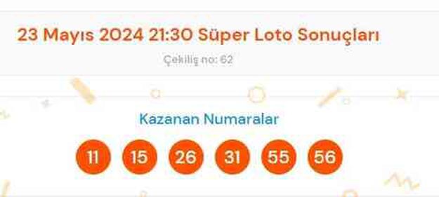 Süper Loto sonuçları açıklandı! 23 Mayıs Süper Loto kazanan numaralar neler? Süper Loto sonuçlarına ne zaman, nereden bakılır?