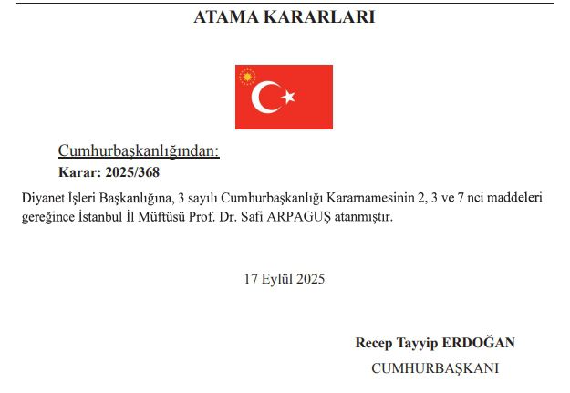 Yeni Diyanet İşleri Başkanı kim oldu? Yeni Diyanet İşleri Başkanı Safi Arpaguş kimdir?