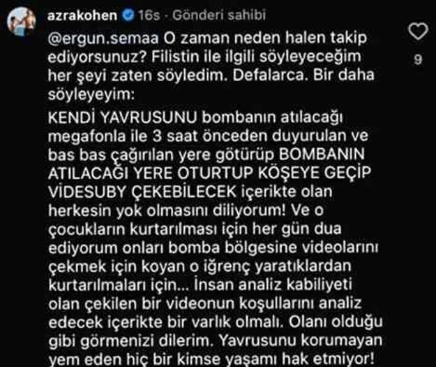 Yazar Azra Kohen'den skandal sözler: Filistinliler, çocuklarını bilerek bombaların atılacağı yerde oturtuyorlar