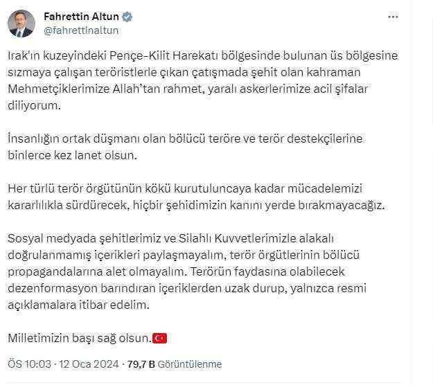 Şehit haberleri hakkında İletişim Başkanlığından vatandaşlara kritik uyarı: Yalnızca resmi açıklamalara itibar edelim
