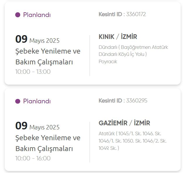 İzmir GEDİZ elektrik kesintisi! 9 Mayıs İzmir'de elektrik kesintisi ne zaman bitecek, elektrikler ne zaman gelecek?