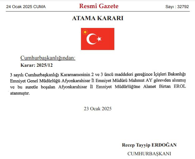 Yeni Afyonkarahisar İl Emniyet Müdürü kim oldu? Afyonkarahisar İl Emniyet Müdürü Ahmet Birtan Erol kimdir?