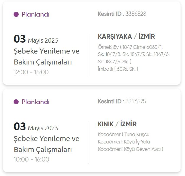 İzmir GEDİZ elektrik kesintisi! 3 Mayıs İzmir'de elektrik kesintisi ne zaman bitecek, elektrikler ne zaman gelecek?