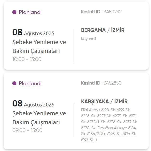 İzmir GEDİZ elektrik kesintisi! 8 Ağustos İzmir'de elektrik kesintisi ne zaman bitecek, elektrikler ne zaman gelecek?