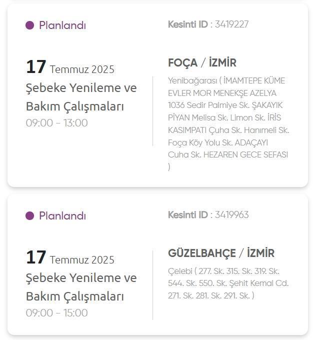 İzmir GEDİZ elektrik kesintisi! 17 Temmuz İzmir'de elektrik kesintisi ne zaman bitecek, elektrikler ne zaman gelecek?